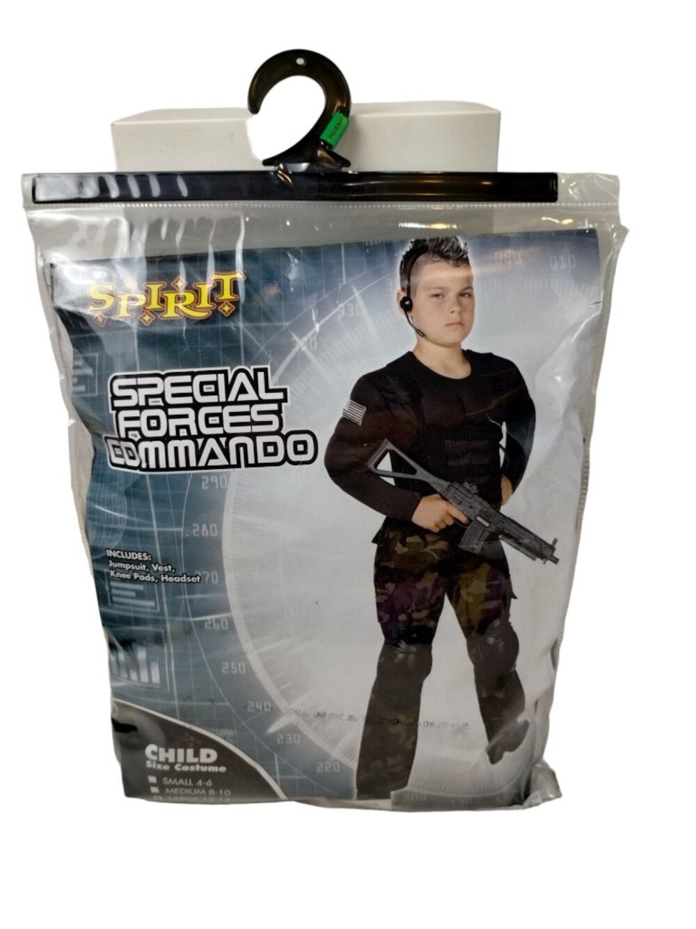 Spirit Special Forces Commando Costume Boys Large L 12-14 Camo Vest Jumpsuit New